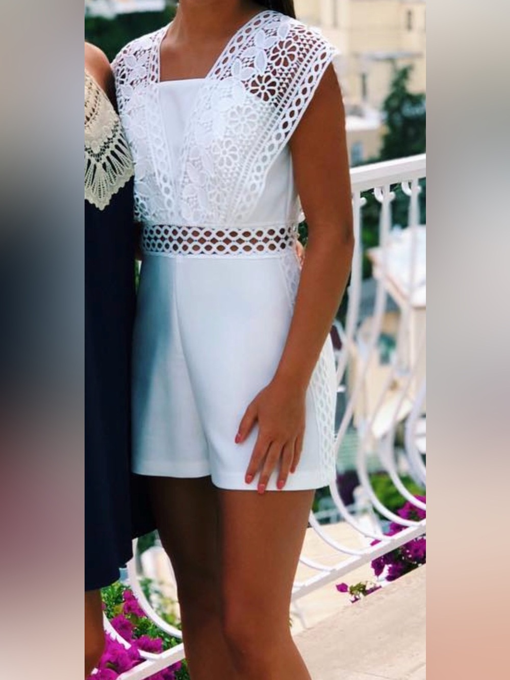DO+BE Ivory Lace-Trim Romper